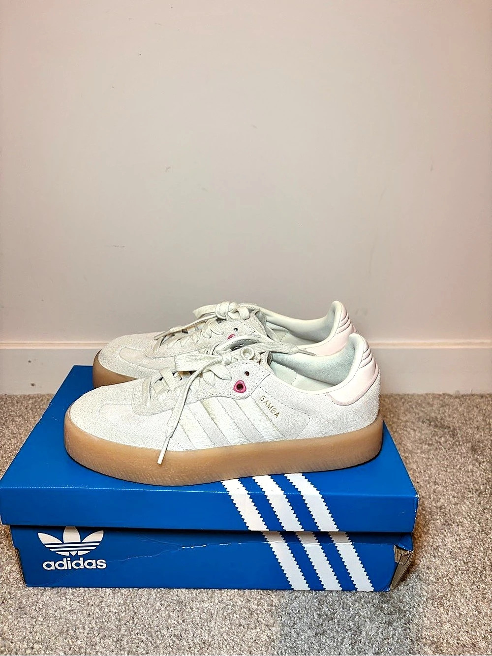 adidas Sambae W Clear Pink White & Pink Sneakers US 7